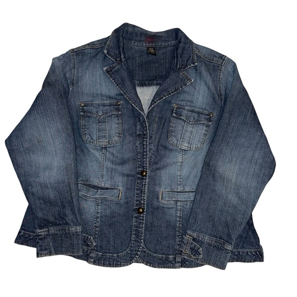 Venezia Women’s Jean Jacket Size 22/24 97% Cotton 2% Spandex Trucker - Picture 2 of 4